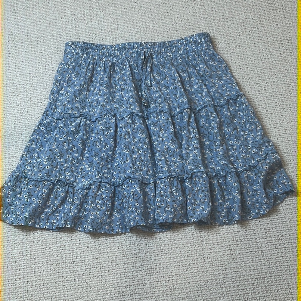 Blue floral skirt